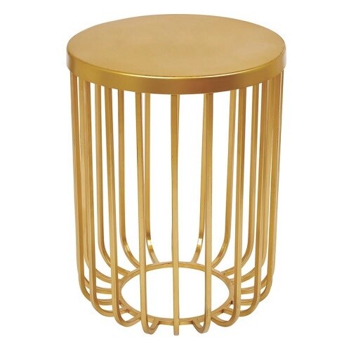 BRASS IRON BASKET TABLE