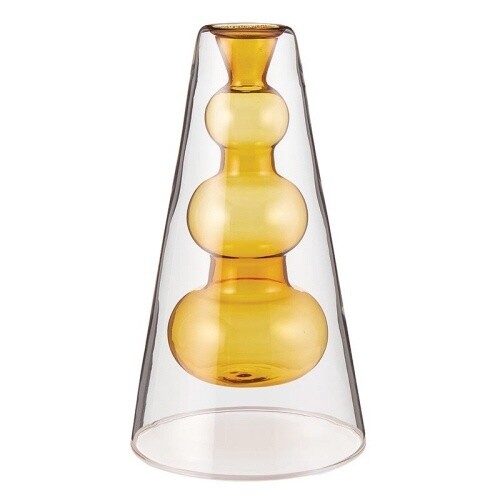 YELLOW GLASS CANDLE HOLDER