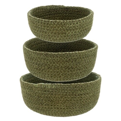 DARK OLIVE WOVEN BOWL
