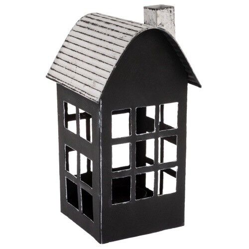 BLACK METAL HOUSE TALL ROUNDED ROOF