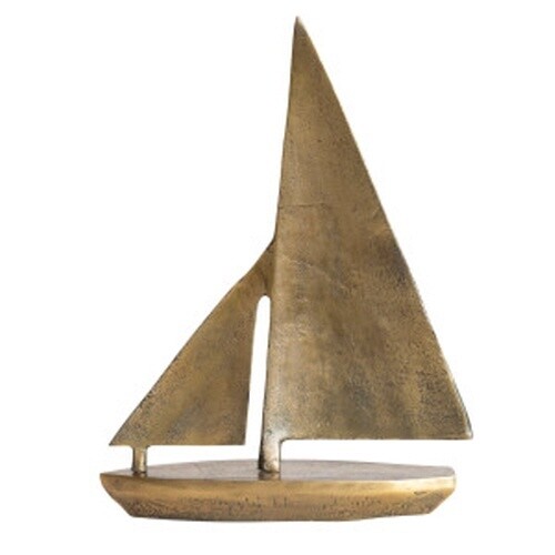 ANTIQUE BRASS SAILBOAT 14X4X19