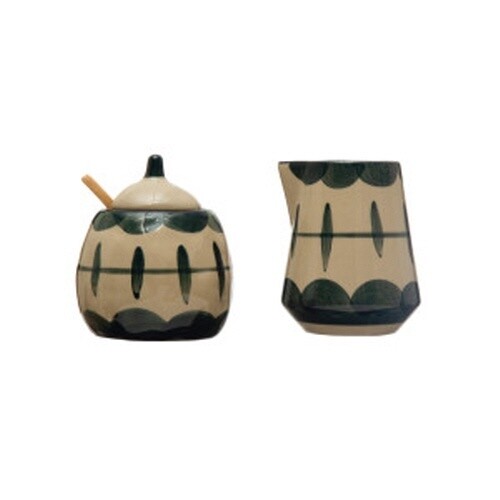 HAND PAINTED CREAM AND SUGAR POT