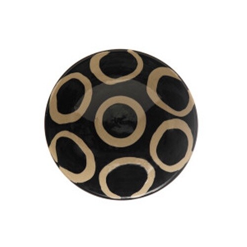 BOWL NAVY/CREAM CIRCLES 7.25"