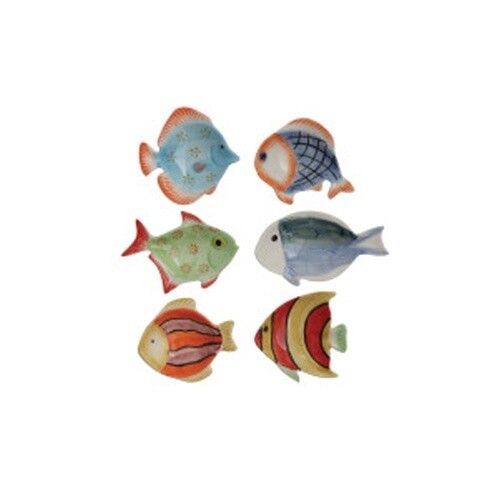 HAND PAINTED FISH TRINKET DISH ASST 3"X2.75"