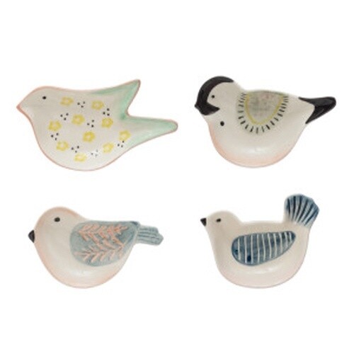 HAND PAINTED BIRD TRINKET DISH ASST