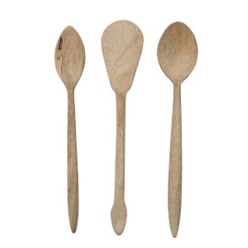 HAND CARVED MANGO WOOD SPOON 9.5"