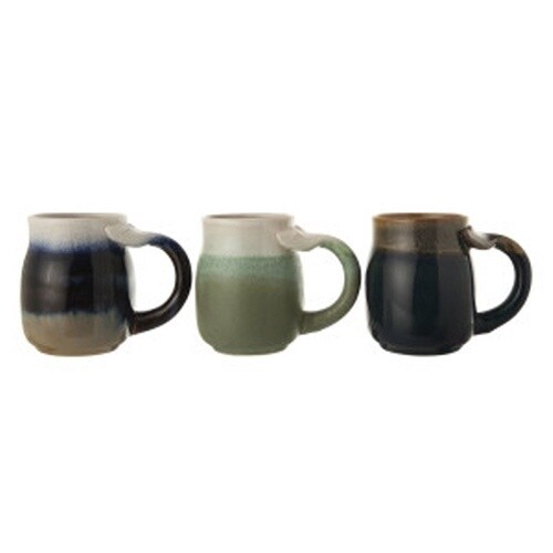 STONEWARE MUG WHALE TAIL HANDLE