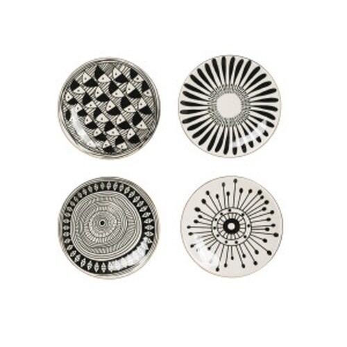 BLACK/WHITE GOLD ELECTROPLATED RIM PLATE 5"