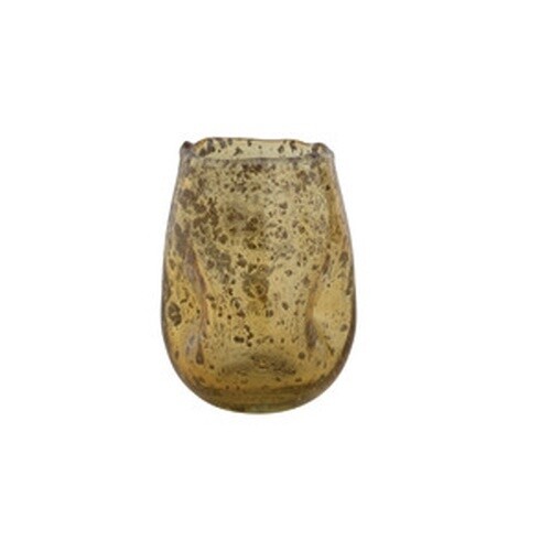 2-3/4" ROUND X 3-3/4"H SEEDED GLASS VOTIVE HOLDER, CITRON C