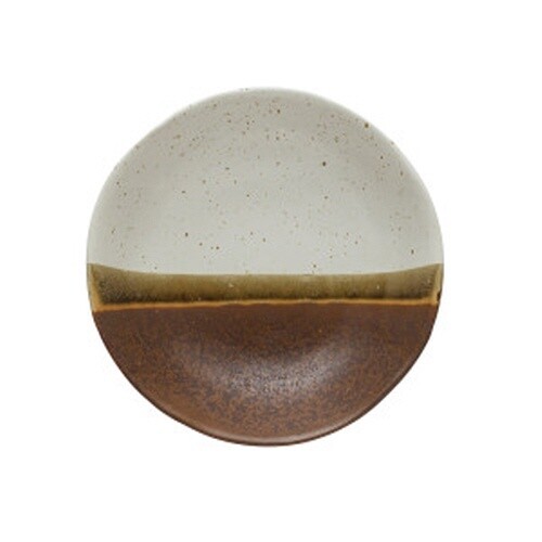 7" ROUND STONEWARE LOW BOWL, REACTIVE GLAZE, MULTI COLO
