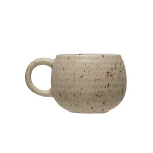 16 OZ. STONEWARE MUG, REACTIVE GLAZE, BEIGE SPECKLED