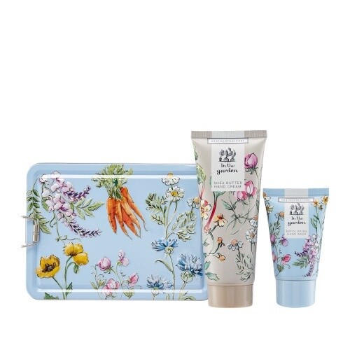 IN THE GARDEN HAND CARE TIN (HAND CREAM 100ML &amp; EXFOLIATING HAND WASH 50ML )
