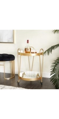 Metal Bar cart white/gold metal 19D x26H