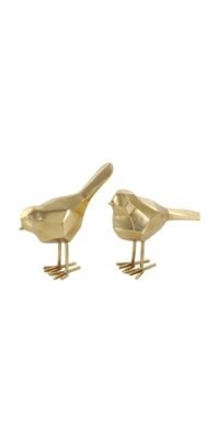 Birds set/2 8 H rustic gold