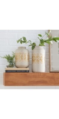 Vases set/2 ceramic 9-11 h grey/dijon