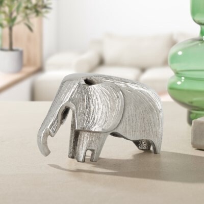 ELEPHANT SILVER SCULPTURE 4"H