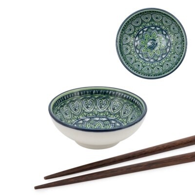 GREEN MANDALA SAUCE DISH 3"