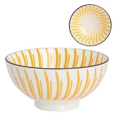 YELLOW STARBURST 8" BOWL