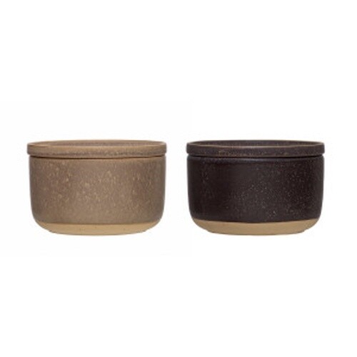 STONEWARE BOWL WITH LID