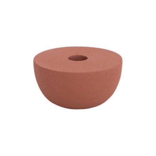 4" Round x 2"H Textured Metal Taper Holder, Matte Russet Color