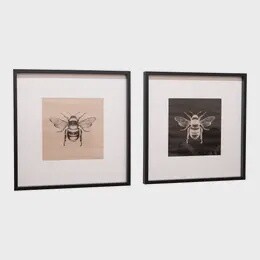 SET OF 2 BEE FRAMED PRINTS