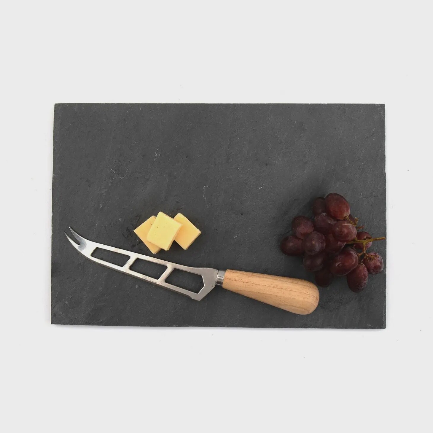 SLATE CHEESE BOARD SERVICE SET AND KNIFE - BLACK