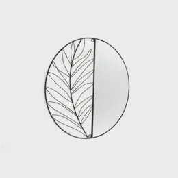 METAL WALL LEAF MIRROR ROUND