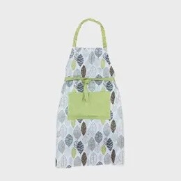KITCHEN APRON GREEN LEAF PRINT