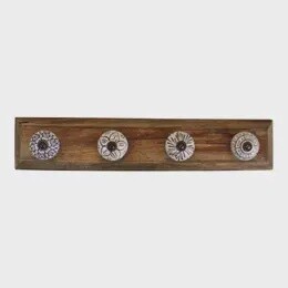 CERAMIC IVORY HOOKS ON WOOD
