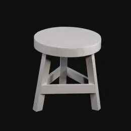 WHITE WOODEN STOOL