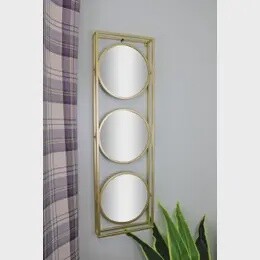 GOLDEN METAL TRIPLE MIRROR
