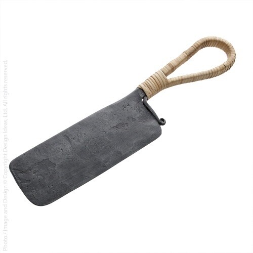 CHEESE CLEVER WITH RATAN WRAPPED HANDLE