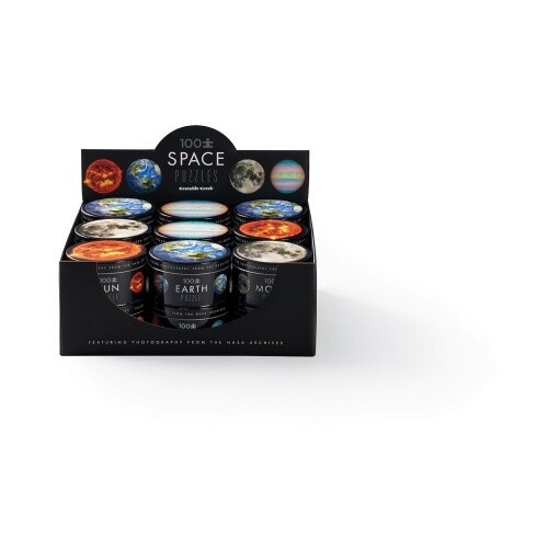 100 SPACE PUZZLE IN TIN ASST