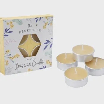 SET OF 4 BEESWAX TEALIGHT CANDLES