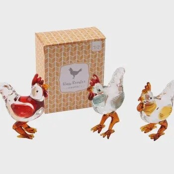 GLASS ROOSTER ASST.