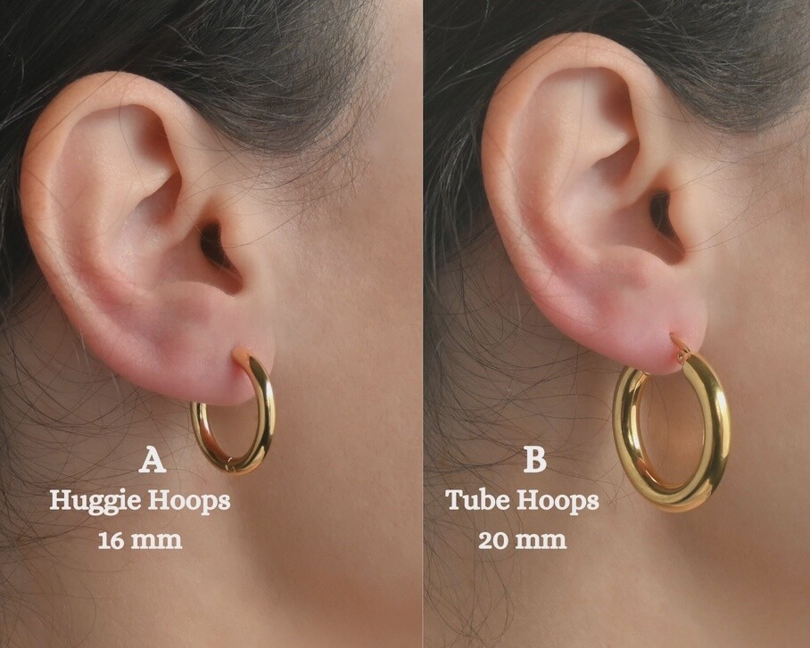 18K GOLD HUGGIE HOOPS