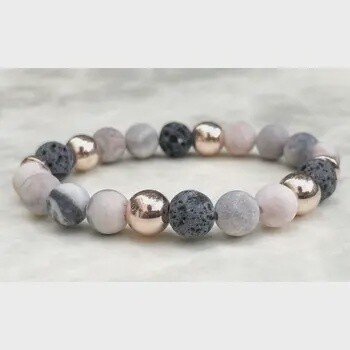 PINK ZEBRA STONE BRACELET