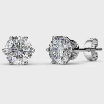 SILVER AND CRYSTAL EARRINGS