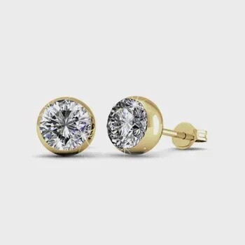 GOLD AND CRYSTAL MOON EARRINGS