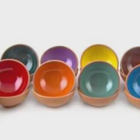 COLOURFUL HANDMADE TERRACOTTA BOWL
