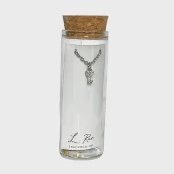 SILVER KEY CHARM NECKLACE