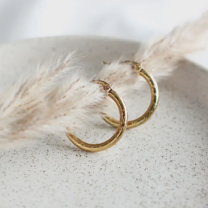 BIRCH HOOP EARRINGS SILVER