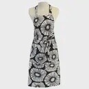 BLACK AND WHITE RETRO FLOWERS APRON