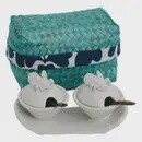 CERAMIC SALT AND PEPPER BOX SET WHITE BEE