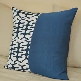 CUSHION COVER 20"TWO-TONE INDIGO NAVY