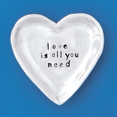 LOVE IS ALL PEWETER CHARM BOWL