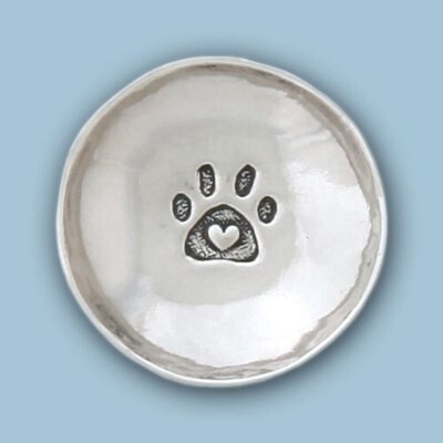 PAW PRINT PEWTER CHARM BOWL