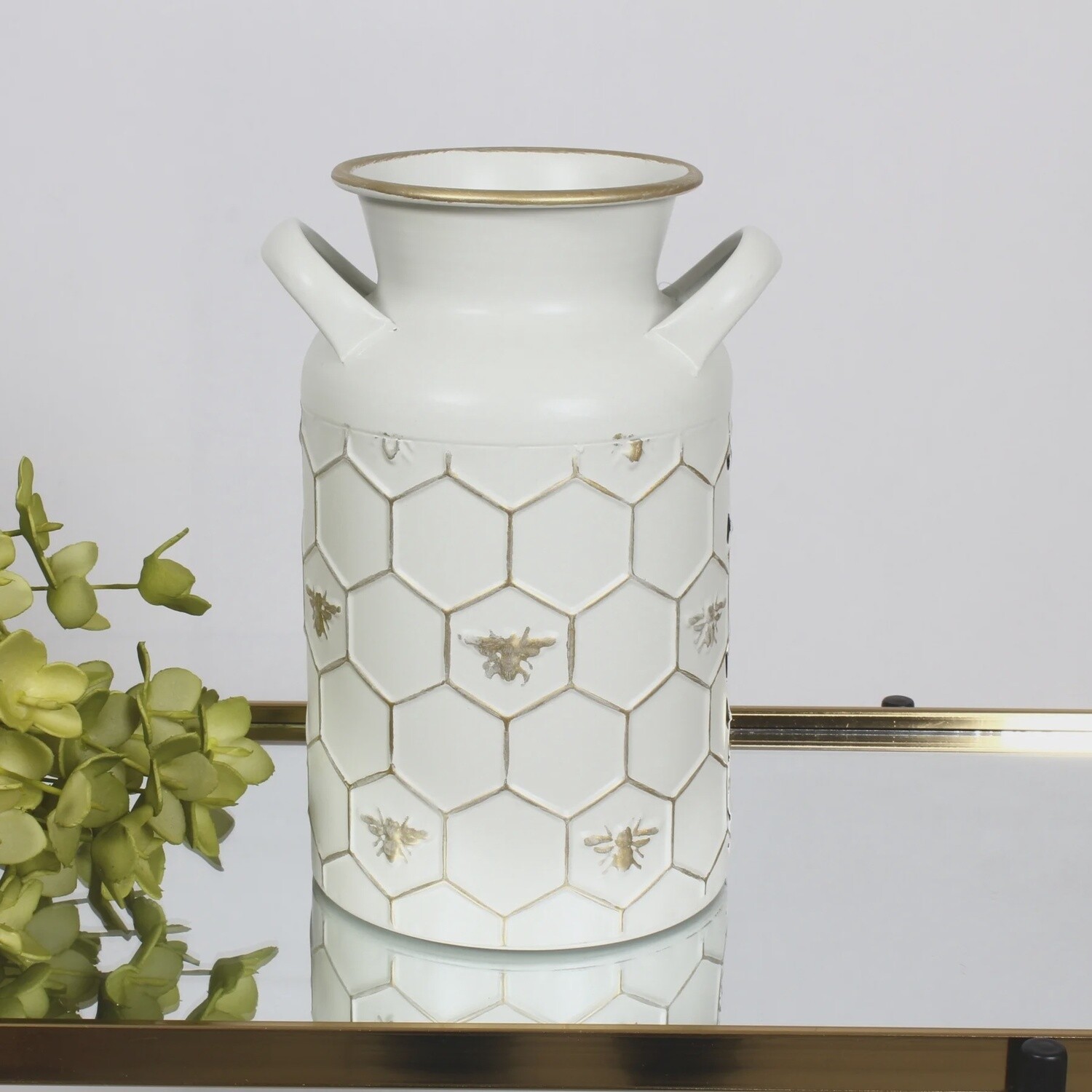 HONEY COMB WHT/GLD JUG