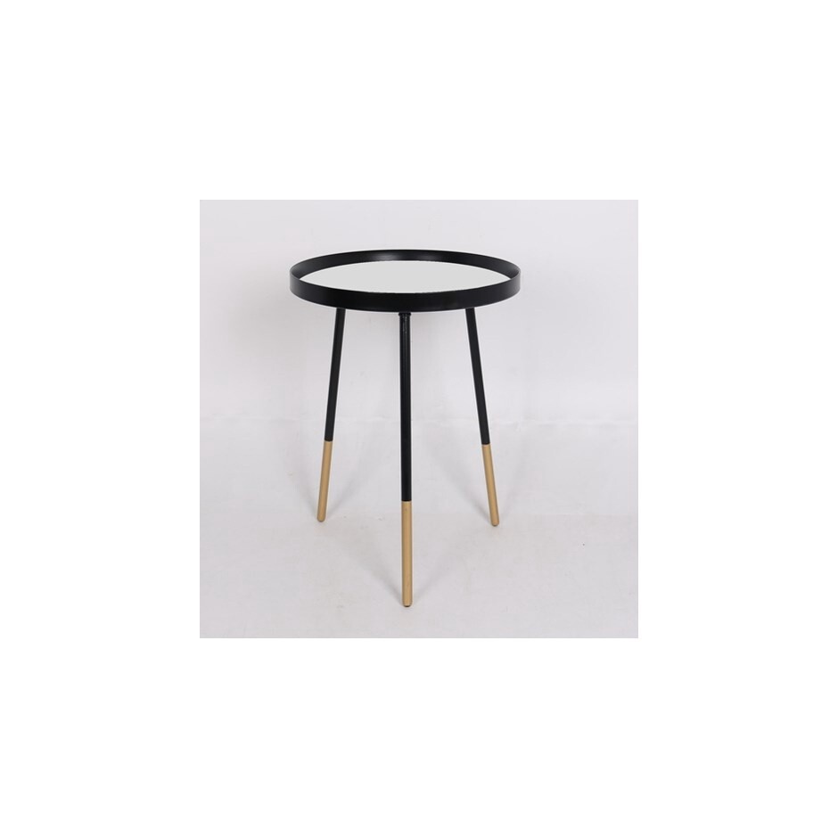 ROUND TABLE BLACK/GOLD LEGS