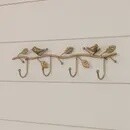 GOLD BIRDS ON BRANCH WALL HOOKS